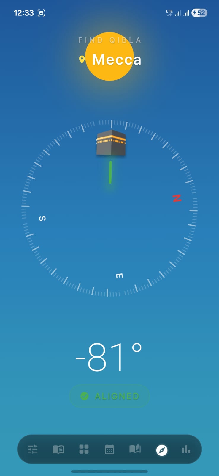 Qibla compass